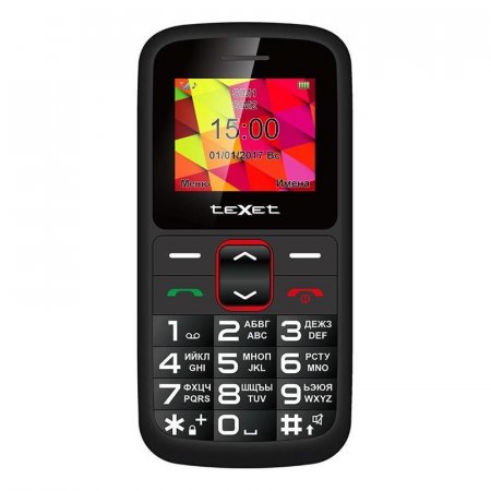 Мобильный телефон teXet TM-B217 черный/красный