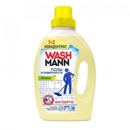 Средство для мытья пола WashMann Лимон 1.5 л
