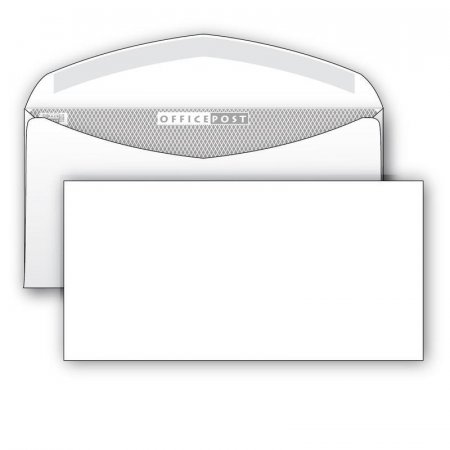 Конверт почтовый OfficePost E65 (110x220 мм) белый с клеем (1000 штук в упаковке)