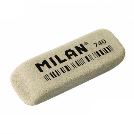 Ластик Milan 740 каучуковый серый 52х19х7 мм