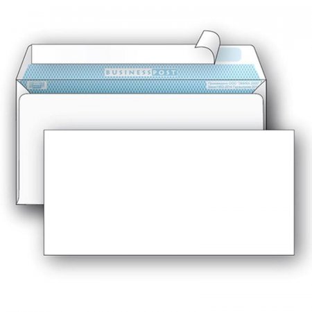 Конверт почтовый BusinessPost E65 (110x220 мм) белый удаляемая лента (1000 штук в упаковке)