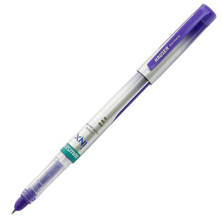 Ручка перьевая Hauser INX чернил синий цвет корпуса фиолетовый  (два  картриджа в упаковке)