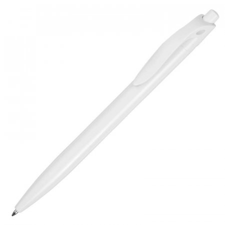 Ручка шариковая одноразовая автоматическая Какаду синяя (белый корпус, толщина линии 0.5 мм)