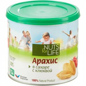 Арахис Nuts for life жареный с клюквой 115 г