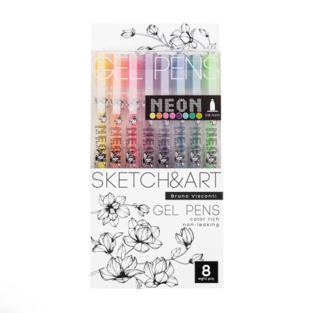 Набор гелевых ручек Sketch&Art Uni Write.Neon 8 цветов (толщина  линии 0.8 мм) (20-0307)