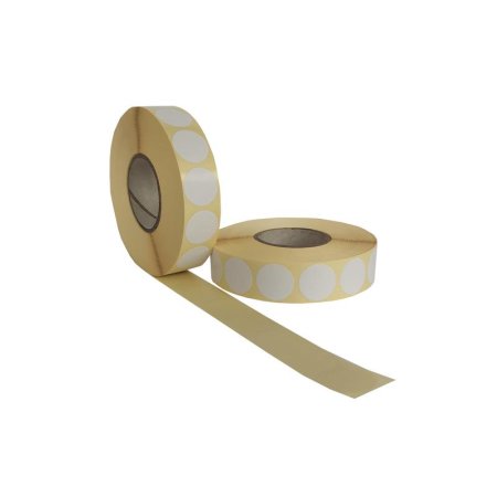 Термотрансферные этикетки 20х20 мм бумажные полуглянцевые круглые  (диаметр  втулки 40 мм, 30 рулонов по 2000 этикеток)
