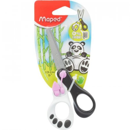 Ножницы детские Maped Панда (13 см, с автоматически раскрывающимися лезвиями для облегченной резки)