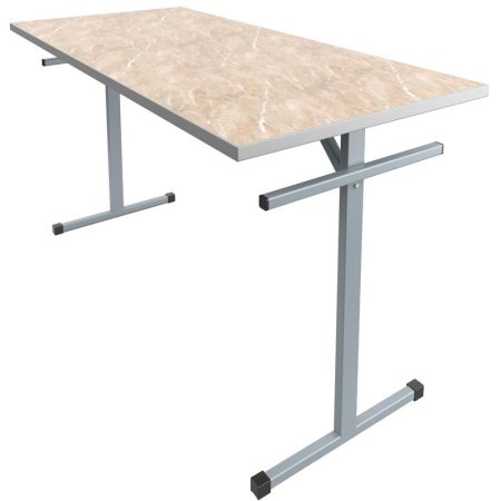 Стол обеденный под скамью (мрамор бежевый/серый, 1500х700х760 мм)