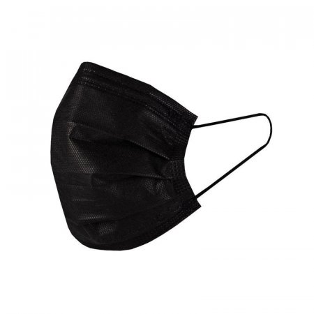 Маска медицинская одноразовая Медфармсити Medical masks трехслойная  черная (50 штук в упаковке)
