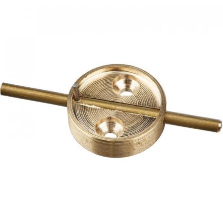 Плашка металлическая со штоком, диаметр 29 мм, латунь