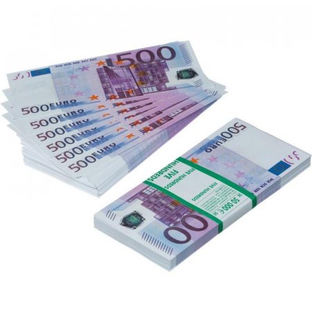 Деньги сувенирные Забавная Пачка 500 евро (2 штуки)