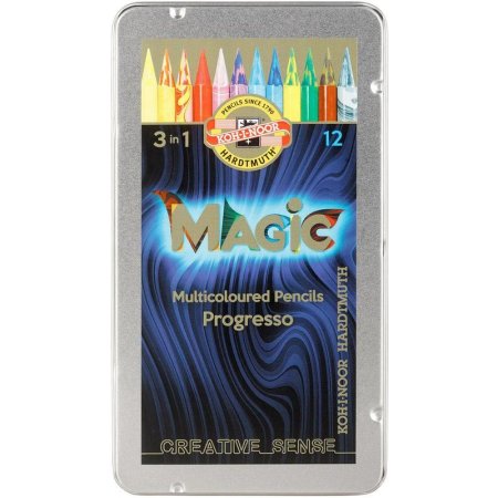 Карандаши цветные Koh-I-Noor Progresso Magic 12 цветов круглые