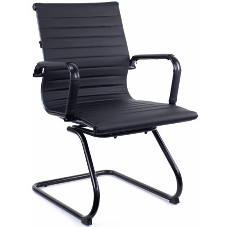 Конференц-кресло Everprof Leo Black CF черное (экокожа, металл черный)