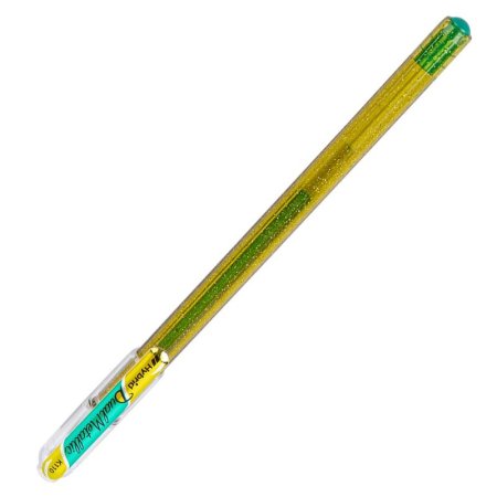 Ручка гелевая Pentel Hybrid Dual Metallic 1 мм хамелеон желтый/зеленый