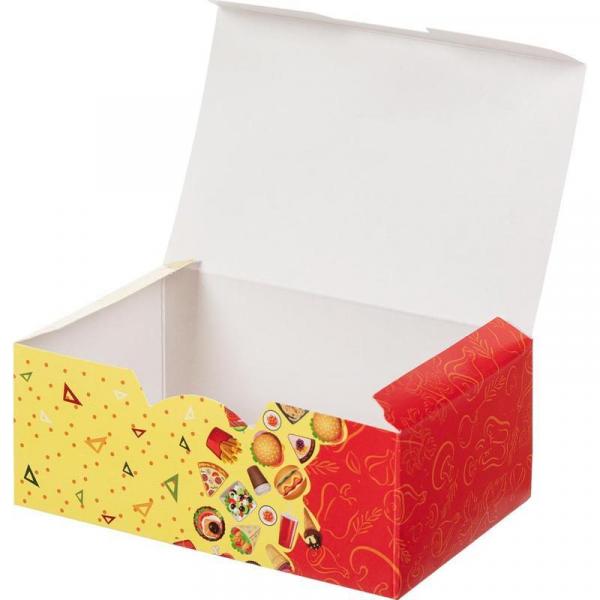 Бумажный контейнер Рог изобилия для продуктов разноцветный (115х75х45 мм 400 штук в упаковке)