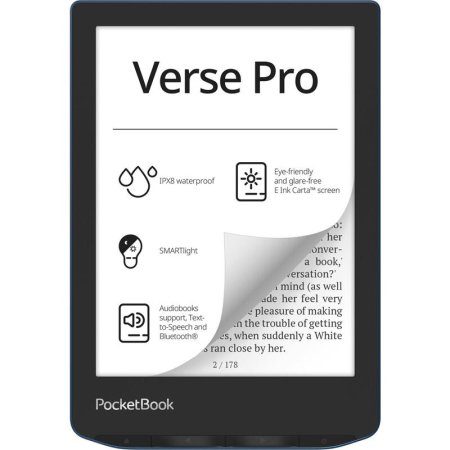 Книга электронная PocketBook 634 Verse Pro 6 дюймов черная/синяя   (PB634-A-WW)