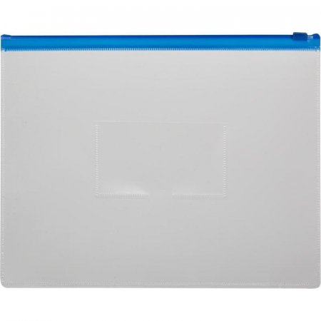 Папка-конверт Attache на молнии А4+ синяя 0.16 мм