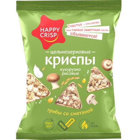 Чипсы Happy Corn со вкусом грибы со сметаной 50 г (18 штук в упаковке)