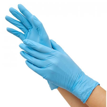 Перчатки медицинские смотровые нитриловые нестерильные неопудренные  синие размер M (100 штук в упаковке)