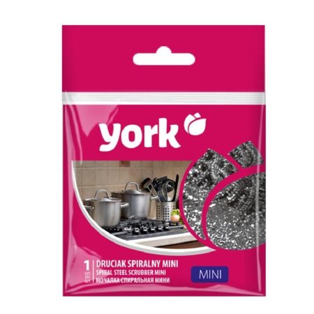 Губка для мытья посуды York Мини металлическая 60x60x35 мм 18 г