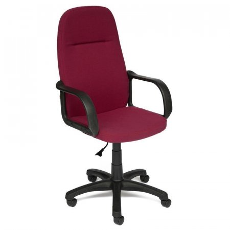 Кресло для руководителя Leader бордовое (ткань, пластик)