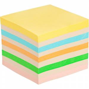 Блок для записей Attache 90x90x90 мм цветной (на склейке, плотность 60 г/кв.м)