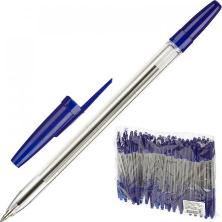 Ручка шариковая неавтоматическая масляная Attache Оптима синяя (толщина линии 0.7 мм)