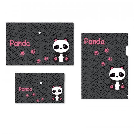 Набор папок №1 School Panda 3 штуки в упаковке (уголок А4, конверт на  кнопке А4, А5)