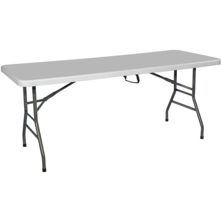 Стол складной С-182 прямоугольный (пластик светло-серый/металл черный, 1820х740х740 мм)
