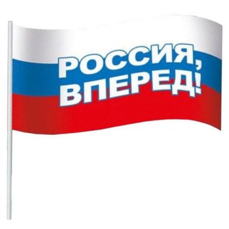 Флаг Россия вперед 16х24 см (с флагштоком)