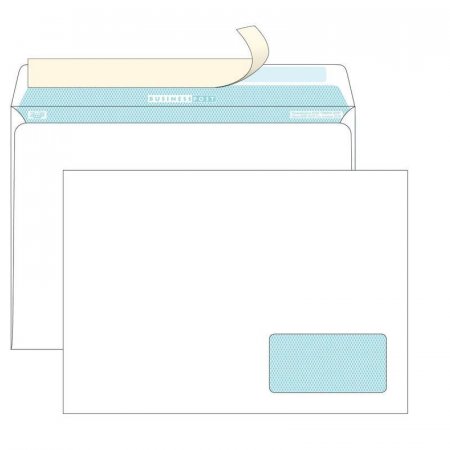 Конверт почтовый BusinessPost C4 (229x324 мм) белый отрывная силиконовая лента правое нижнее окно (250 штук в упаковке)