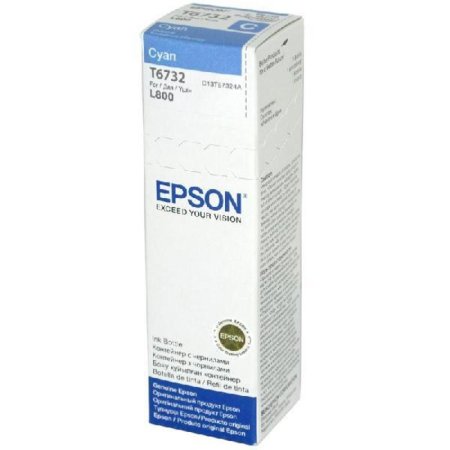 Контейнер с чернилами Epson T6732 C13T67324A голубой оригинальный