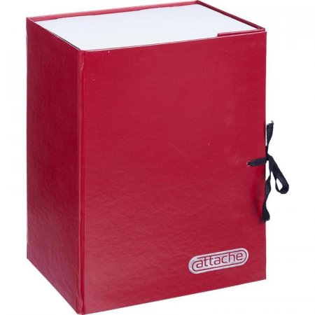 Короб архивный Attache А4 бумвинил красный (складной, 15 см, 2 х/б завязки)
