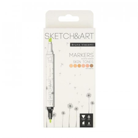 Набор маркеров Sketch&Art Портрет двухсторонних 6 цветов (толщина линии 3 мм)
