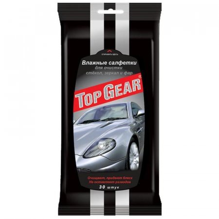 Салфетки влажные для стекол Top Gear (30 штук в упаковке)