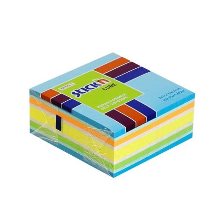 Стикеры Hopax Stick'n 76х76 мм пастельные и неоновые 6 цветов (1 блок,  400 листов)