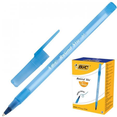 Ручка шариковая BIC Round Stic синяя (толщина линии 0.4 мм)