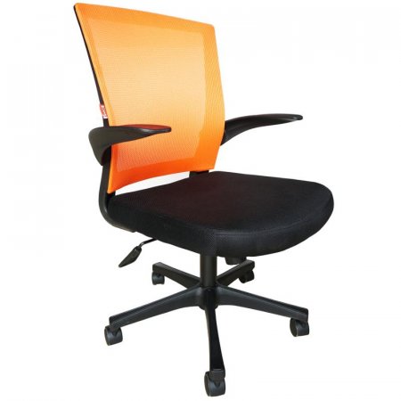 Кресло для оператора EChair-316 черное/оранжевое (ткань/сетка/пластик)