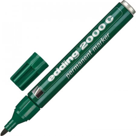 Маркер перманентный Edding 2000C/4 зеленый(толщина линии 1,5-3 мм) круглый наконечник металлический корпус