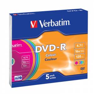 Диск DVD-R Verbatim 4.7 Gb 16x (5 штук в упаковке)