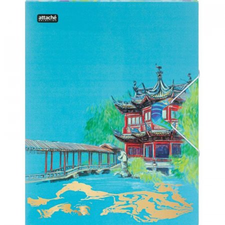 Папка на резинках Attache Selection Travel China А4+ пластиковая разноцветная (0.5, до 200 листов)