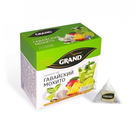 Чай Grand Гавайский мохито зеленый 20 пакетиков-пирамидок