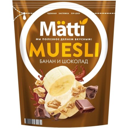 Мюсли Matti запеченные с бананом и шоколадом 250 г