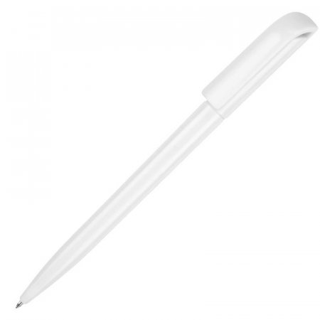 Ручка шариковая одноразовая автоматическая Миллениум синяя (белый корпус, толщина линии 0.7 мм)