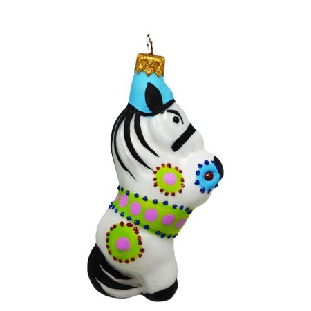 Елочная игрушка Лошадь Расписные узоры стекло разноцветная (высота 10 см)