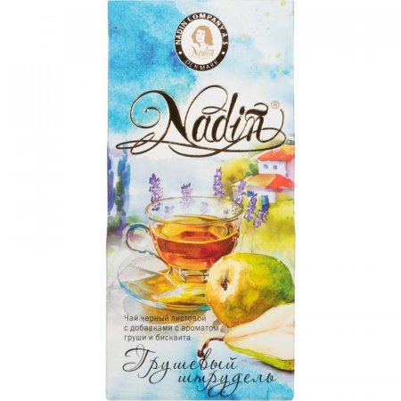Чай подарочный Nadin Грушевый штрудель листовой черный ассорти 50 г