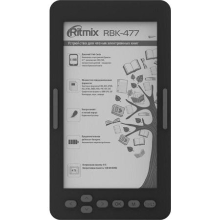Книга электронная Ritmix RBK-477 4.7 дюйма черная (80002545)