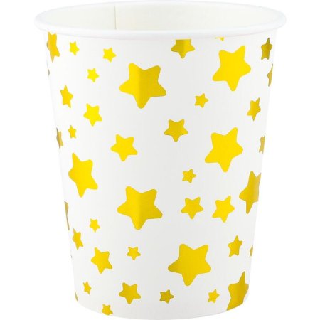 Набор стаканов Звезды Микс 250 мл белый/золотистый (6 штук в упаковке)
