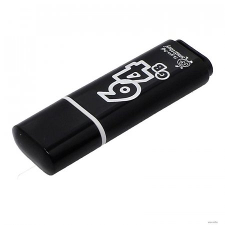 Флеш-память SmartBuy Glossy 64 Gb USB 2.0 черная