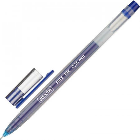 Ручка гелевая одноразовая Attache Free ink синяя (толщина линии 0.35 мм)